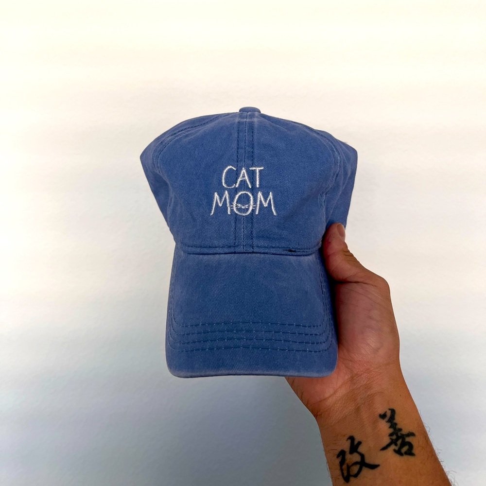 Cat Mom Strap Back Hat Blue David and Young